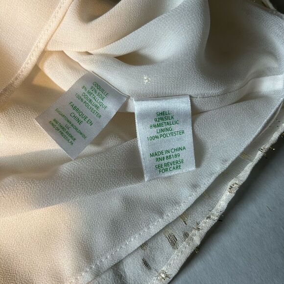 Lilly Pulitzer Matilda Silk Coconut Gold Top Size XXS - Picture 7 of 9